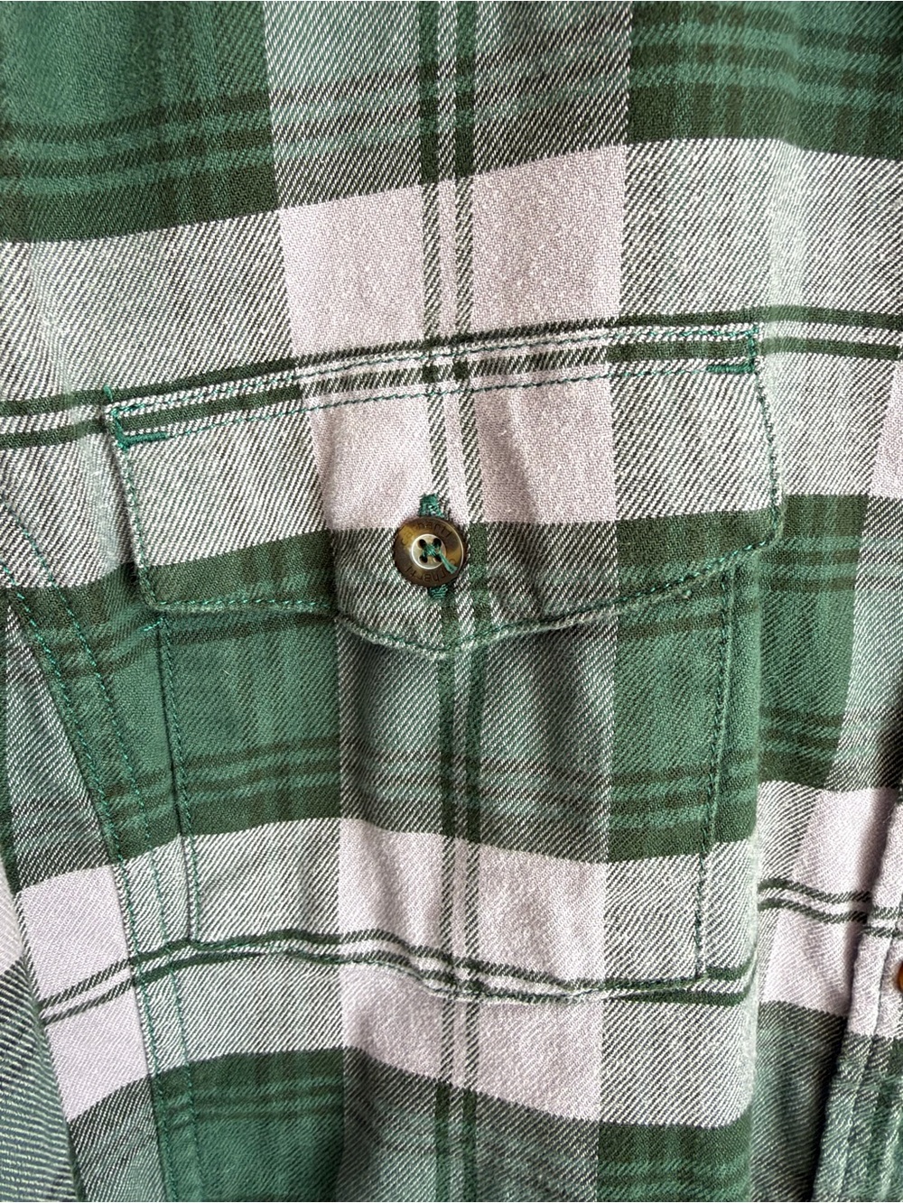Carhartt Hamilton Flannel Shirt II XL 16/18 Green Gray Plaid Relaxed Fit Cotton - Picture 4 of 16